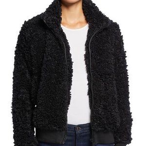 NWT Black Sherpa Bomber Jacket